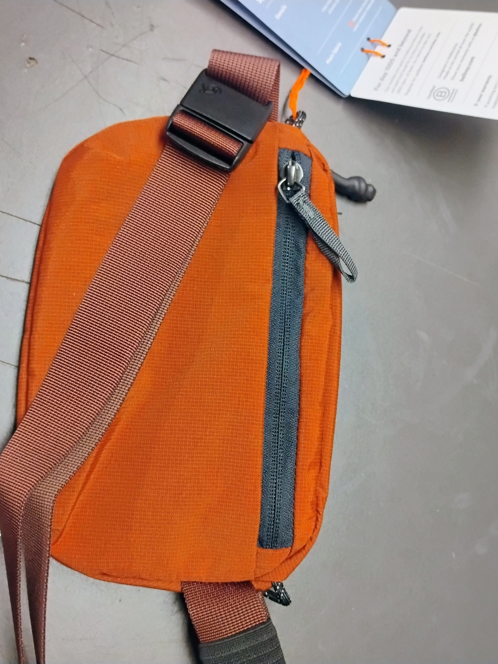 Bellroy Rust Orange Sling Pouch with Brown Strap - Picture 4 of 4